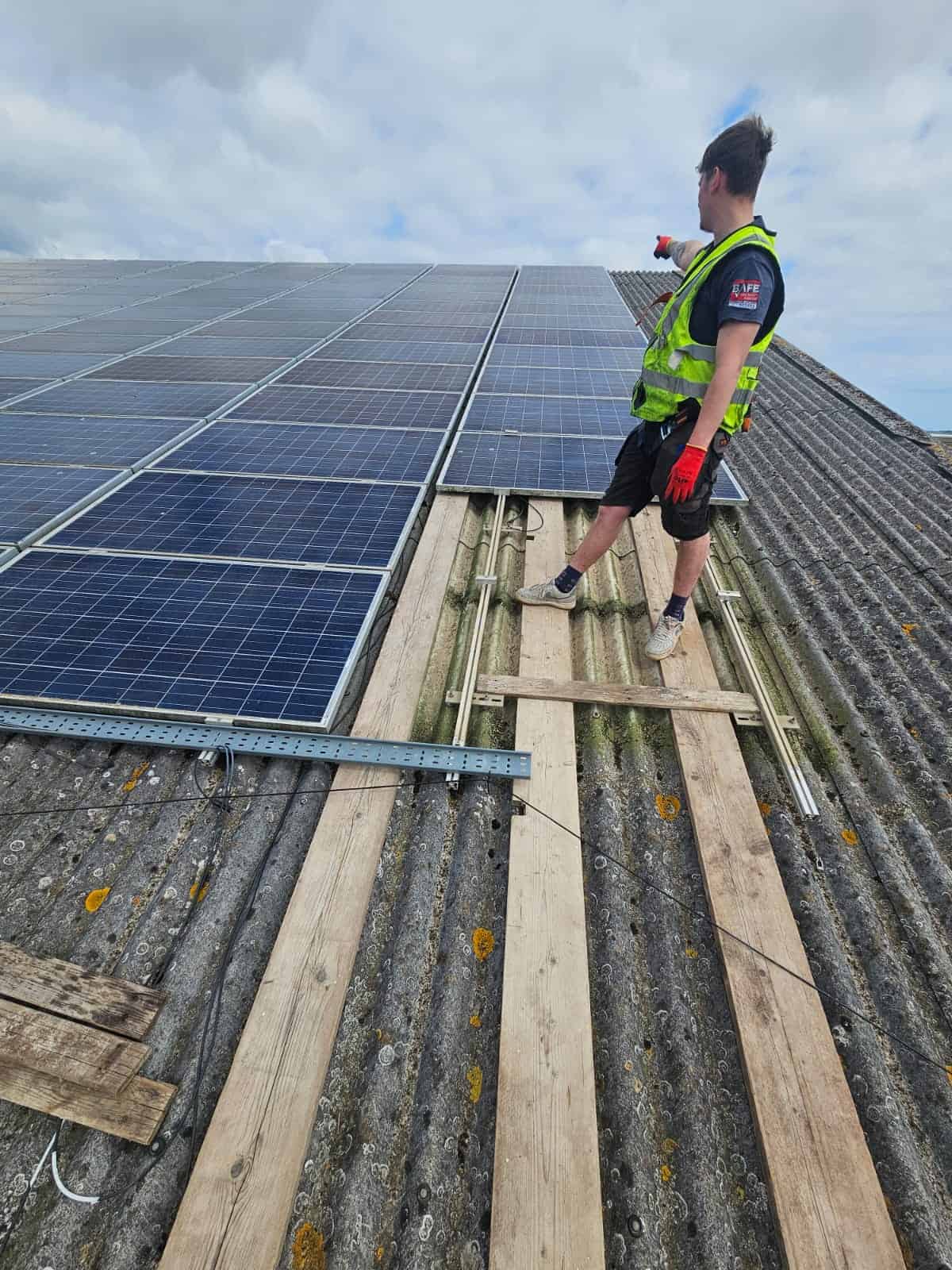Solar PV Fire Safety Audit panel connectors on roof SJG Electrical